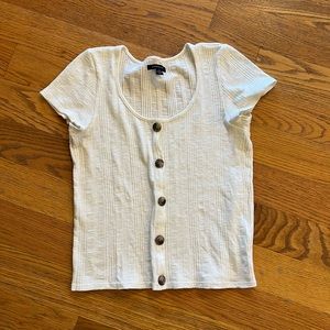 NWOT American Eagle SS Faux Button Top